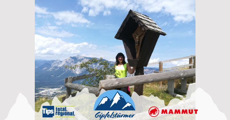 TIPS Gipfelstürmer - Regina aus Grieskirchen - Dreiländereckkreuz neben  Bergrestaurant