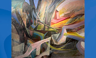Gemälde von: GERHARD DOPPELHAMMER: Komposition, 2024, Acryl auf Leinen, 104 x 84 cm