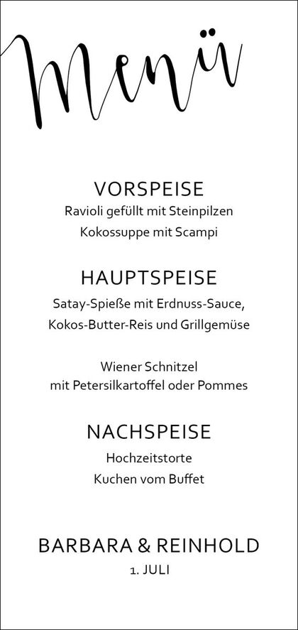 Motiv 1 - Menükarte