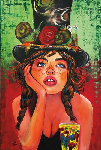 Kunst für alle - Frau mit Schnecken