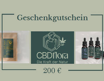 1 x € 200,00 Gutschein CBD Flora