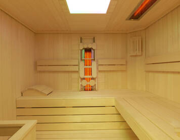 SSC-Saunakabine in Hemlock-Tanne