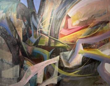 Gemälde von: GERHARD DOPPELHAMMER: Komposition, 2024, Acryl auf Leinen, 104 x 84 cm