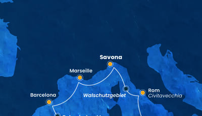 Route Mittelmeerkreuzfahrt
