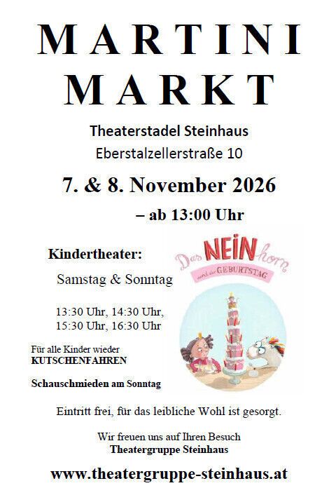 Martinimarkt im Theaterstadl Steinhaus mit Kindertheater