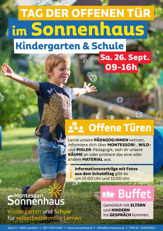 Tag der offenen Tür Sonnenhaus Schule lambach