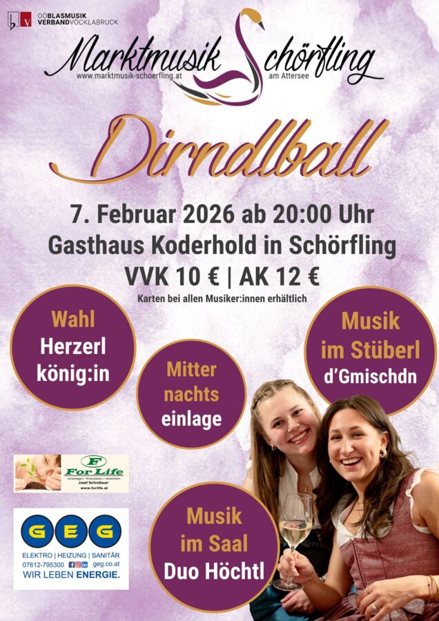 16. Dirndlball der Marktmusik Schörfling am Attersee