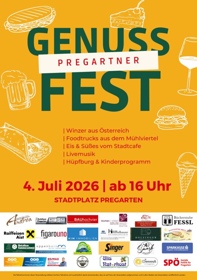 Pregartner Genussfest am 4. Juli 2026