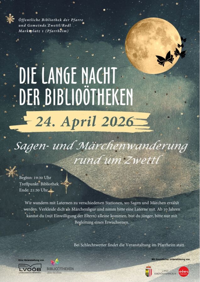 Lange Nacht der OÖ Bibliotheken auch in Zwettl/Rodl