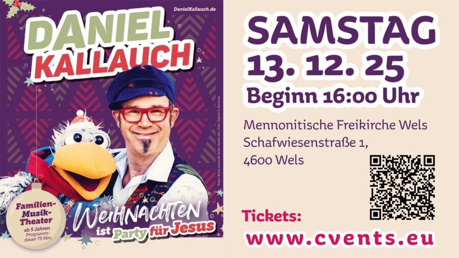 Kinder-Adventkonzert mit Daniel Kallauch - Weihnachten ist Party für Jesus