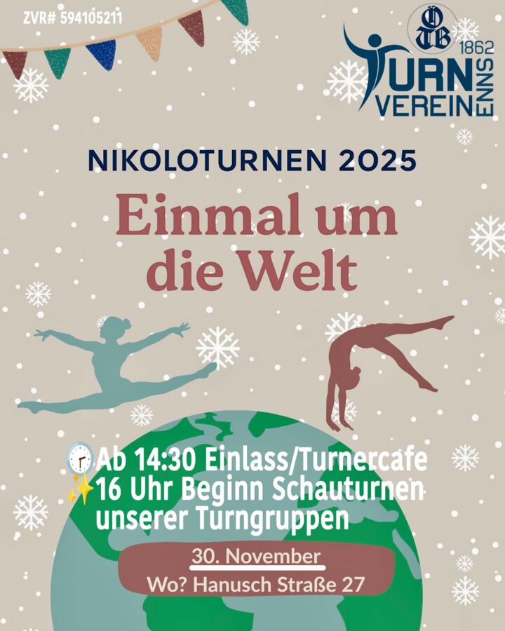Nikoloturnen 2025: „Einmal um die Welt“ mit dem Turnverein Enns