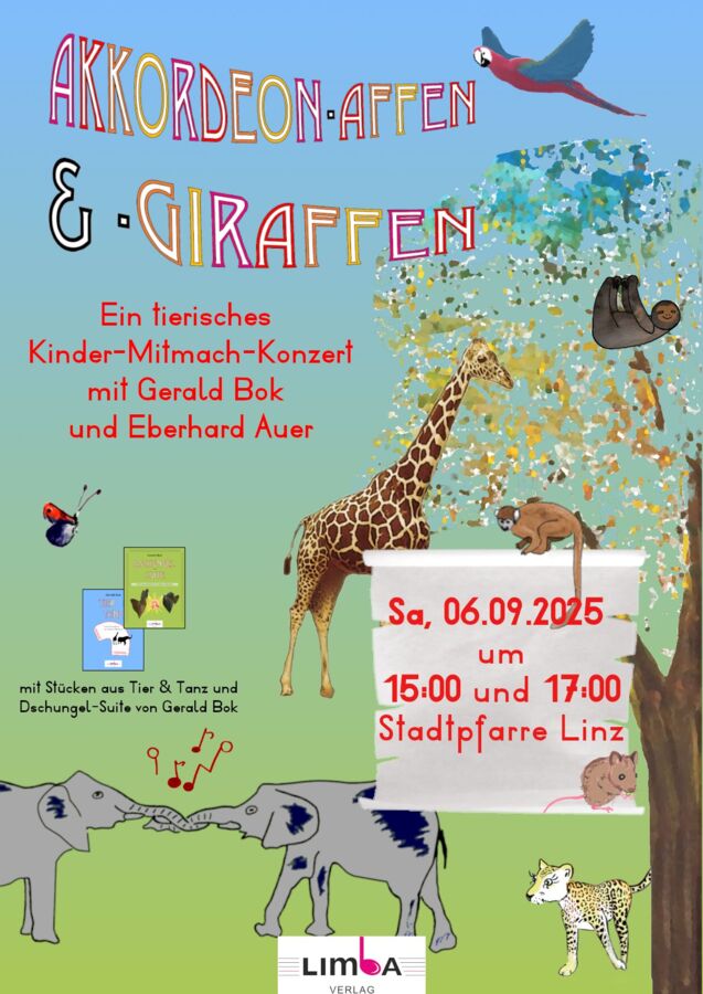 Akkordeon Affen und Giraffen