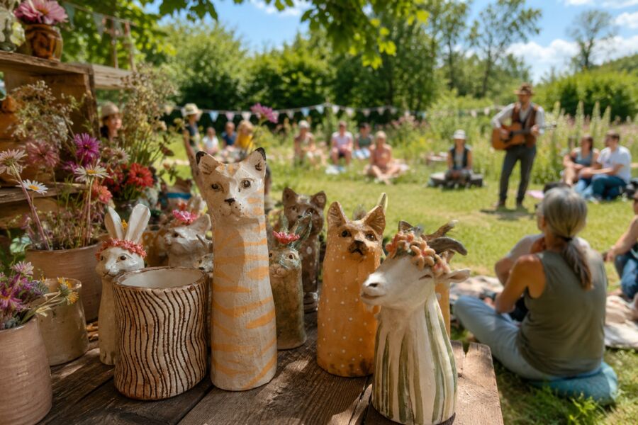 Pflanzenraritäten- und Kunsthandwerksmarkt in Wels im Waldgarten-Institut