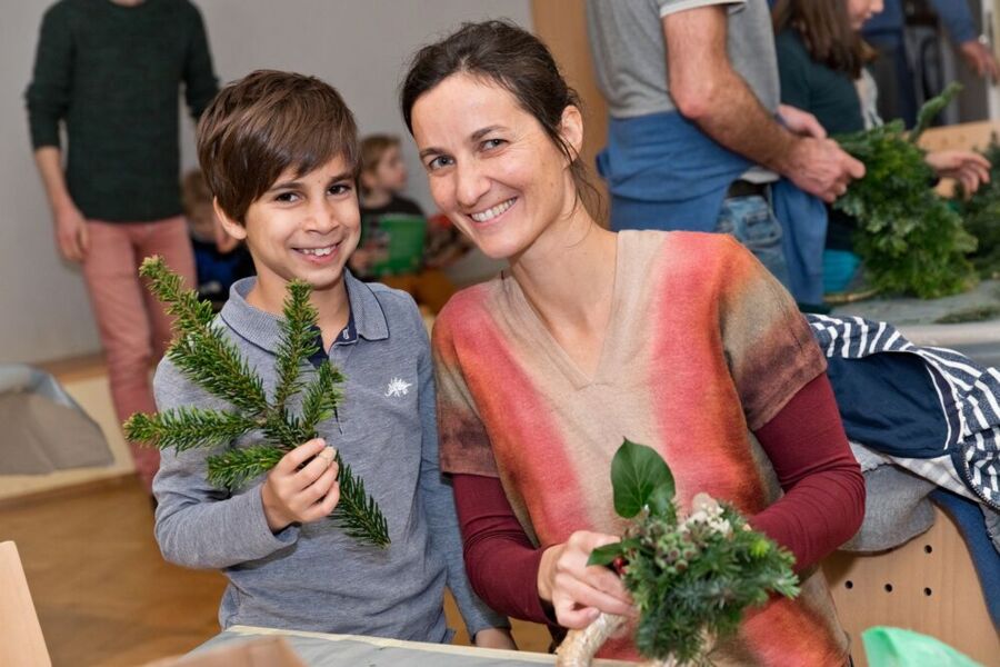 Offenes Adventkranzbinden