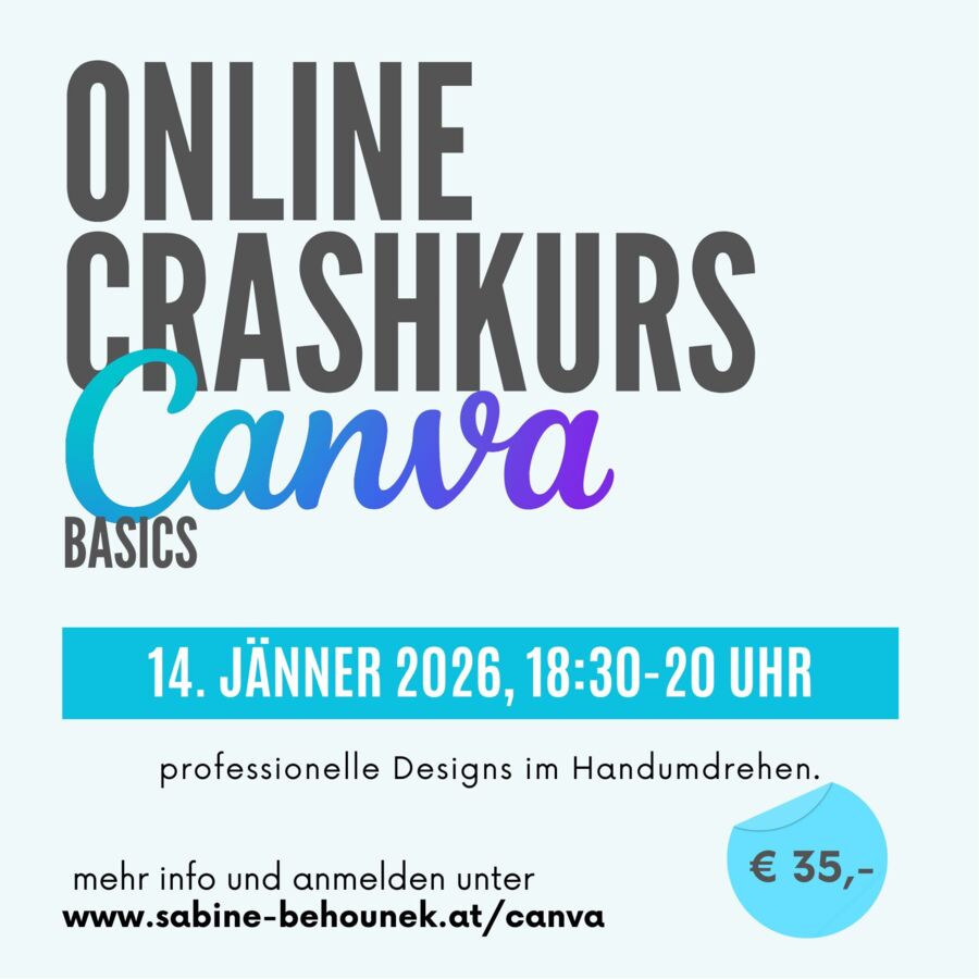 Online-Crashkurs Canva - Grafiken ganz einfach selbst gestalten