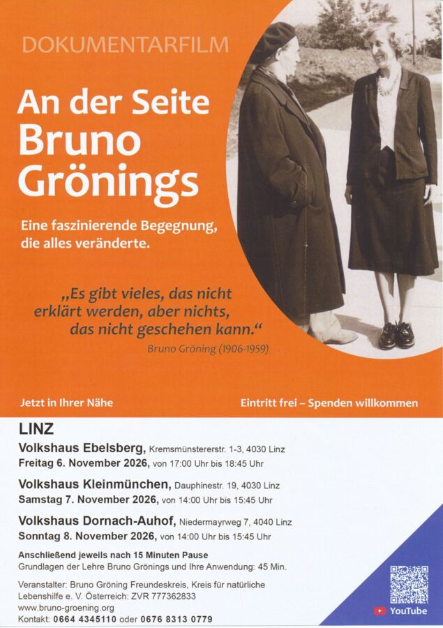 Linz Volkshaus Kleinmünchen: Dokumentarfilm „An der Seite Bruno Grönings“ Ein bewegendes Zeitdokument