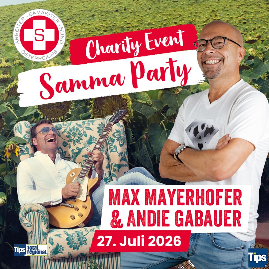 Charity Event „Samma Party“ mit Kabarettist Max Mayerhofer & Andie Gabauer mit Band