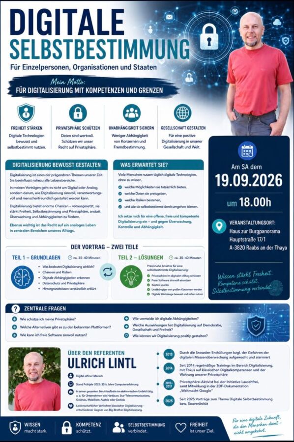 Digitale Selbstbestimmung, Vortrag September 2026
