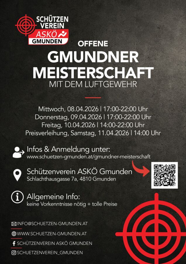 Offene Gmundner Meisterschaft mit dem Luftdruckgewehr