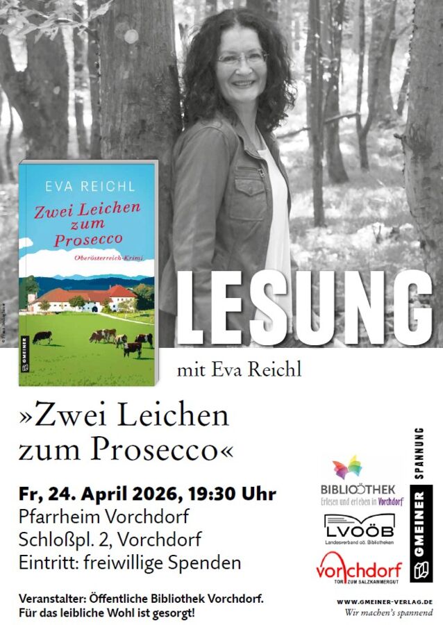 Lesung: Eva Reichl „Zwei Leichen zum Prosecco“