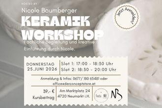 Keramik Workshop hosted by Nicole Baumberger