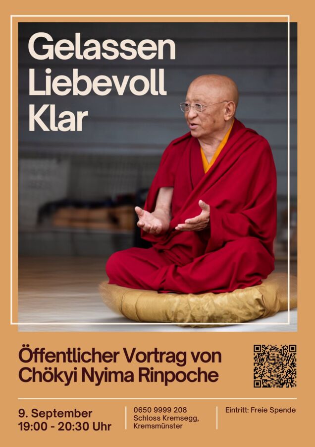 „Gelassen, Liebevoll, Klar“ Öffentlicher Vortrag von buddhistischem Lehrer Chökyi Nyima Rinpoche
