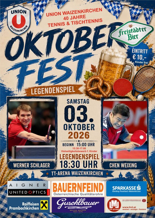 Oktoberfest 40 Jahre Union Tennis & Tischtennis Waizenkirchen