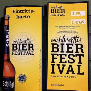 AIGEN-SCHLÄGL. 2x2 Freikarten für das Lions-Bierfestival am 8. Mai in der Stiftsbrauerei