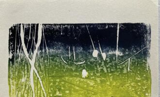 LEONDING. Ausstellungskatalog und Holzschnitt der Ausstellung "Was uns bewegt" in der 44er Galerie.