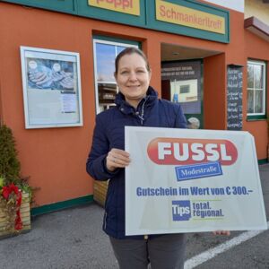 SCHÄRDING. 1 x 100 Euro Warengutschein der Fussl Modestraße