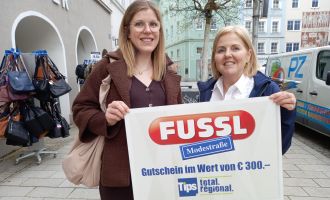 RIED. 1 x 100 Euro-Warengutschein der Fussl Modestraße im Rahmen der Glücksengerl-Aktion zu gewinnen
