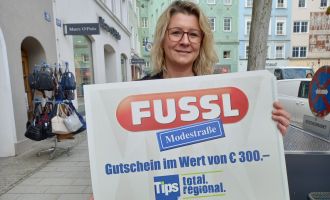 RIED. 1 x 100 Euro-Warengutschein der Fussl Modestraße im Rahmen der Glücksengerl-Aktion zu gewinnen