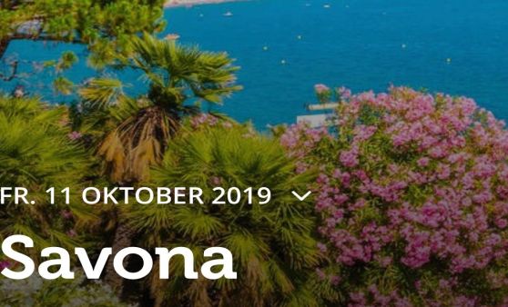 Tag 1: Busfahrt nach Savona, Abfahrt mit dem Schiff