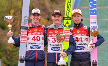 Vier Stockerlplätze für Österreich beim Skispringen in Hinzenbach