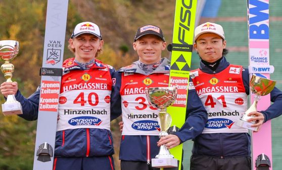 Vier Stockerlplätze für Österreich beim Skispringen in Hinzenbach