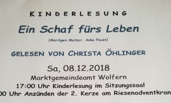 Kinderlesung "Ein Schaf fürs Leben"