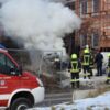 Feuerwehr Weissenberg bekämpft Vollbrand einer Baumaschine