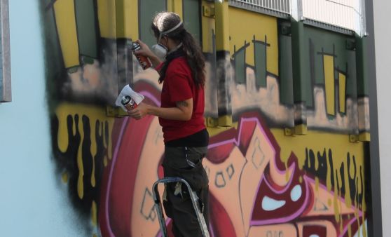 Graffiti-Künstler besprühten den Steppenwolf bunt