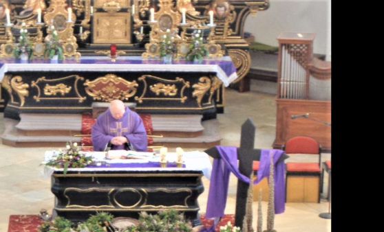 Grünau im Almtal : Palmweihe in der Pfarrkirche.