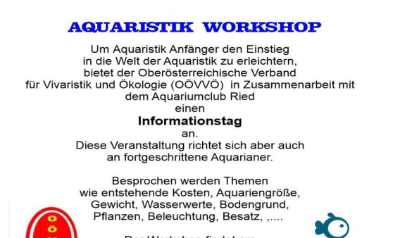 Workshop für Aquaristik Einsteiger und Fortgesschrittene
