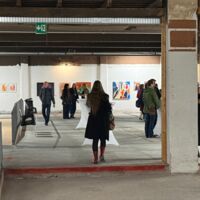 Ausstellung Aufgeign mit Pinsel, Technik und Farbe