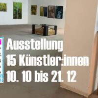 Ausstellung Aufgeign mit Pinsel, Technik und Farbe