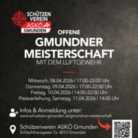 Offene Gmundner Meisterschaft mit dem Luftdruckgewehr